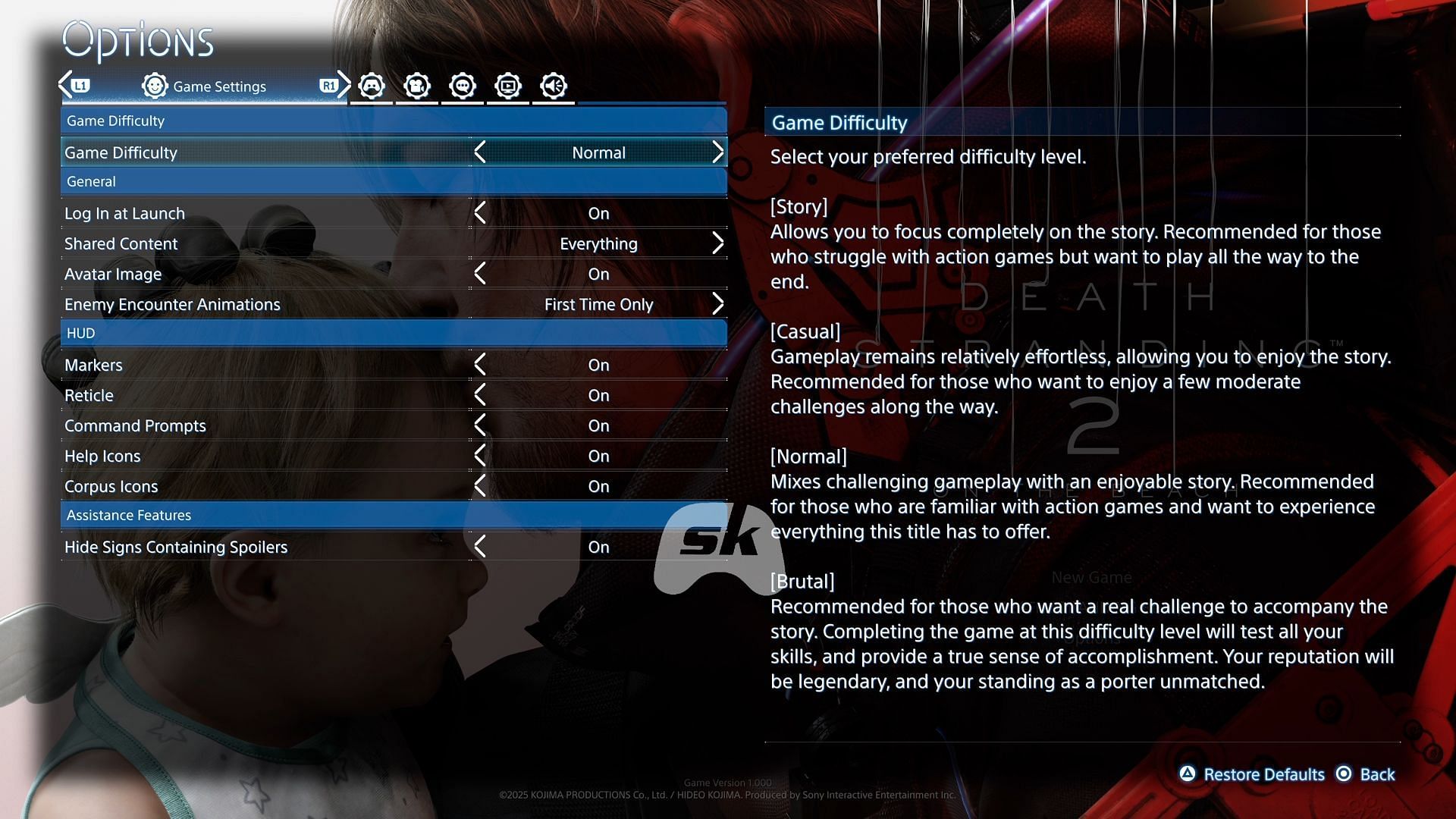 You can always restore to default game settings (Image via Sportskeeda Gaming / Sony Interactive Entertainment)